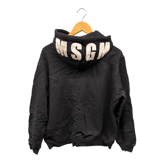 MSGM Milano Women's XS Black Logo Hoodie Sweatshirt Pullover Comfy Streetwear - Picture 1 of 10